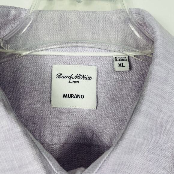 Baird McNutt 100% Linen Shirt Mens XL Light Purple Beach Resort Cruise Summer - Picture 3 of 9